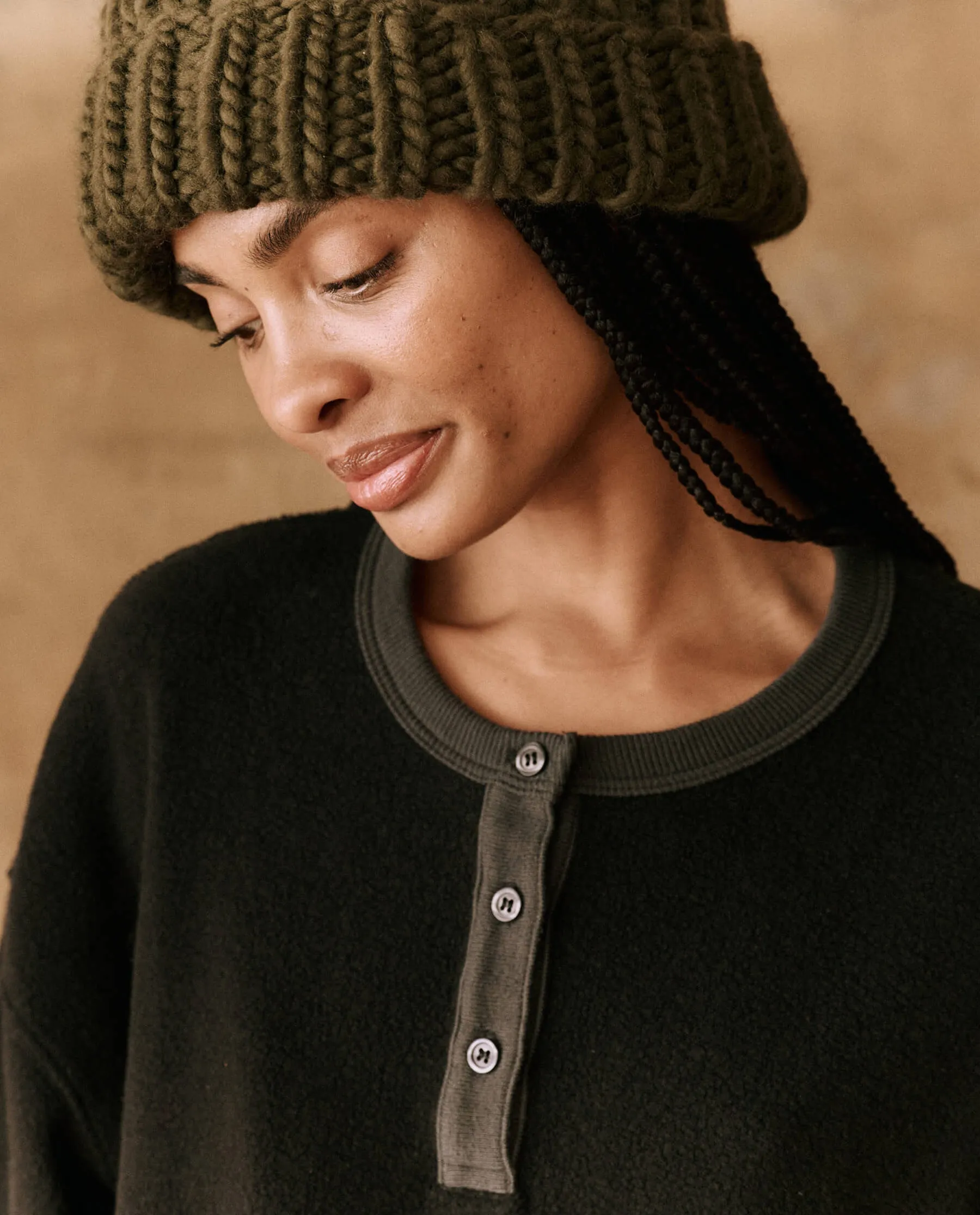 The Handknit Chunky Beanie. -- Winter Moss