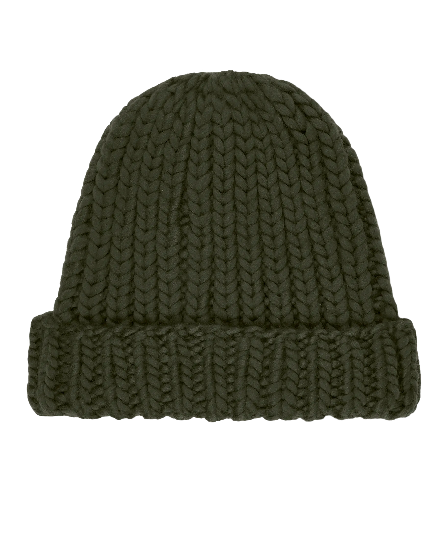 The Handknit Chunky Beanie. -- Winter Moss