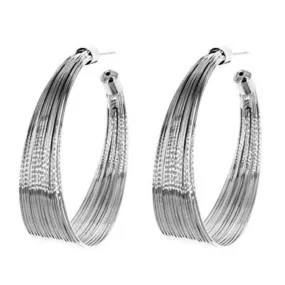 Thick Silver Hoop Earrings