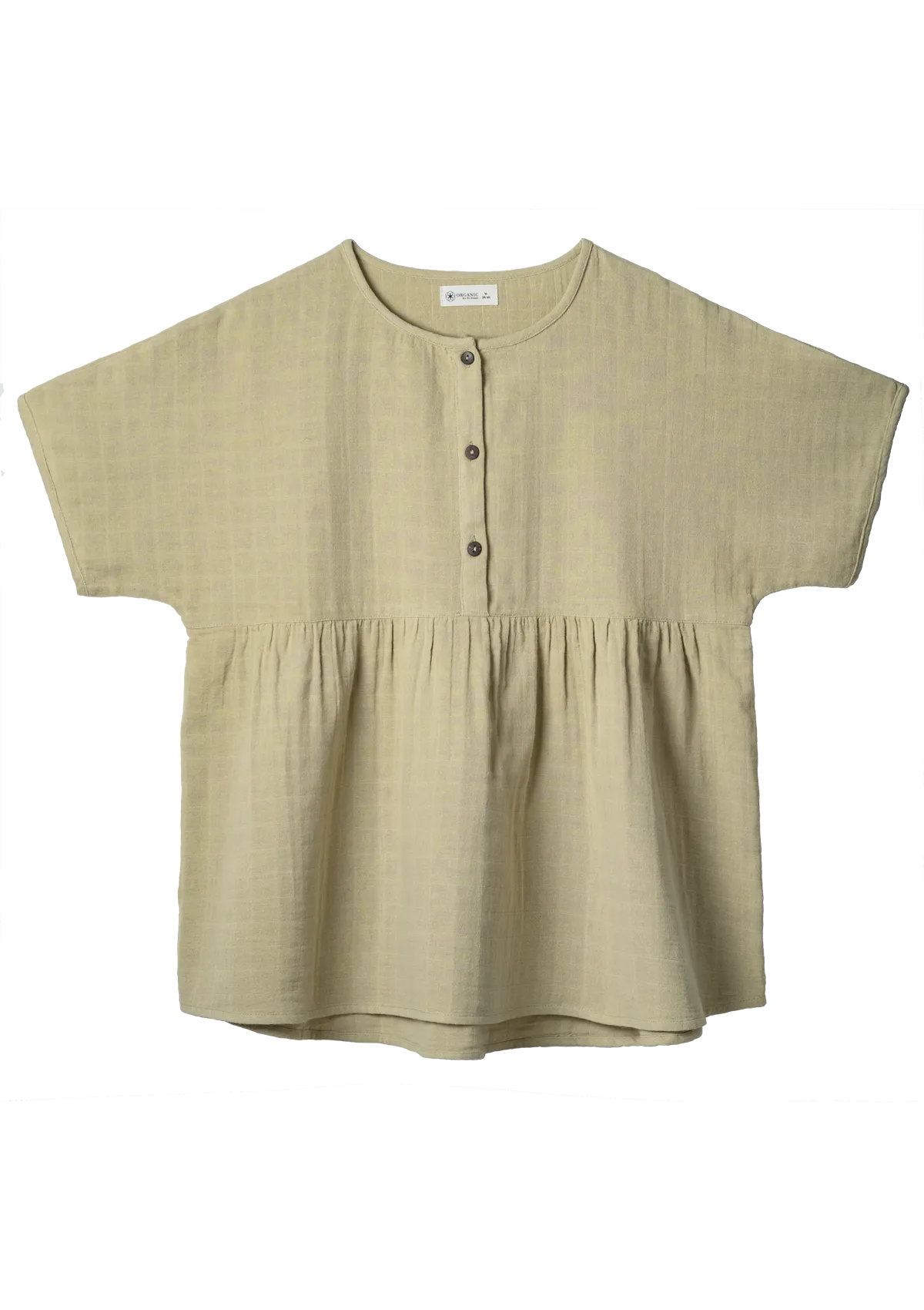 Tunic shirt Play of Colors Sage-green organic muslin