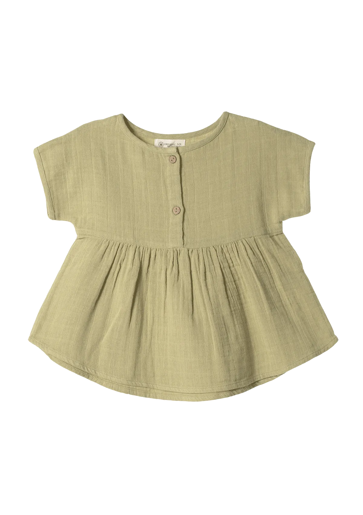 Tunic shirt Play of Colors Sage-green organic muslin