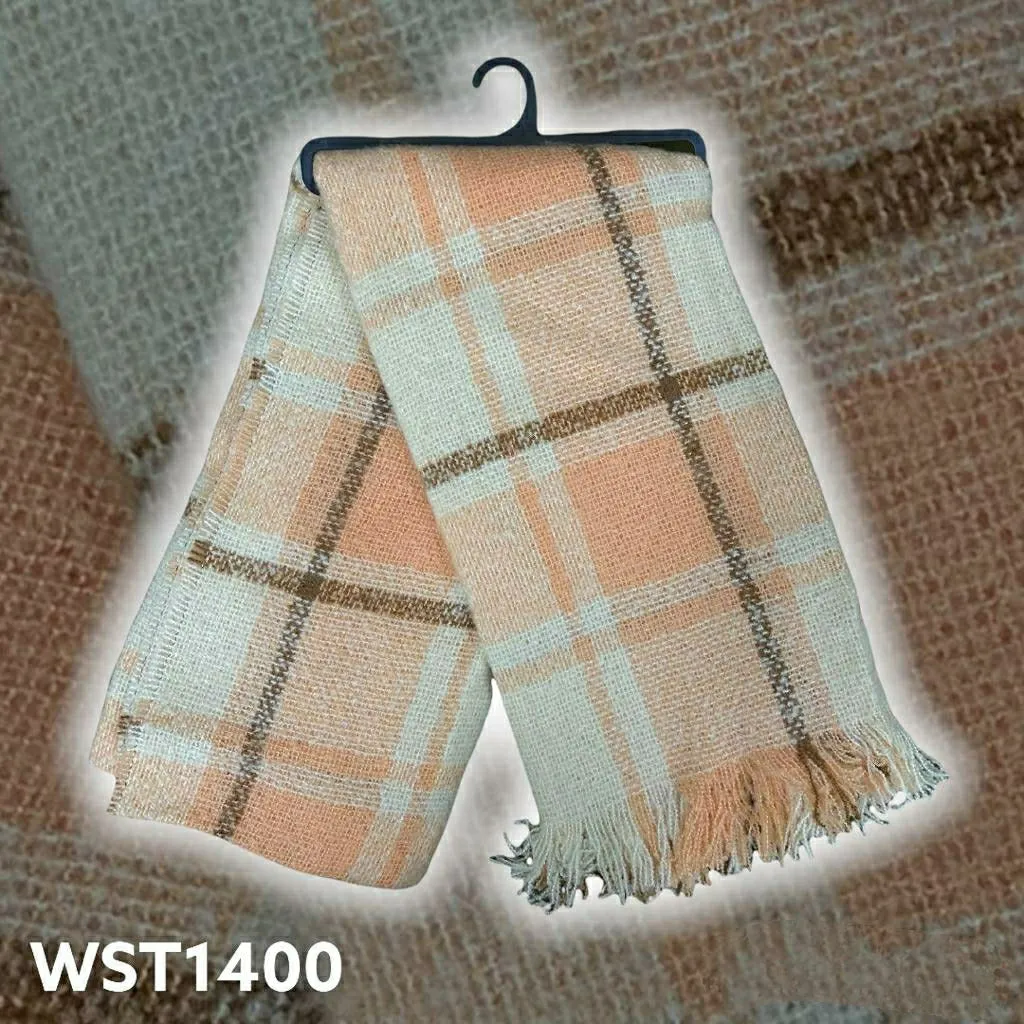 Turkish Women's Winter Woolen Check Shawl Scarf