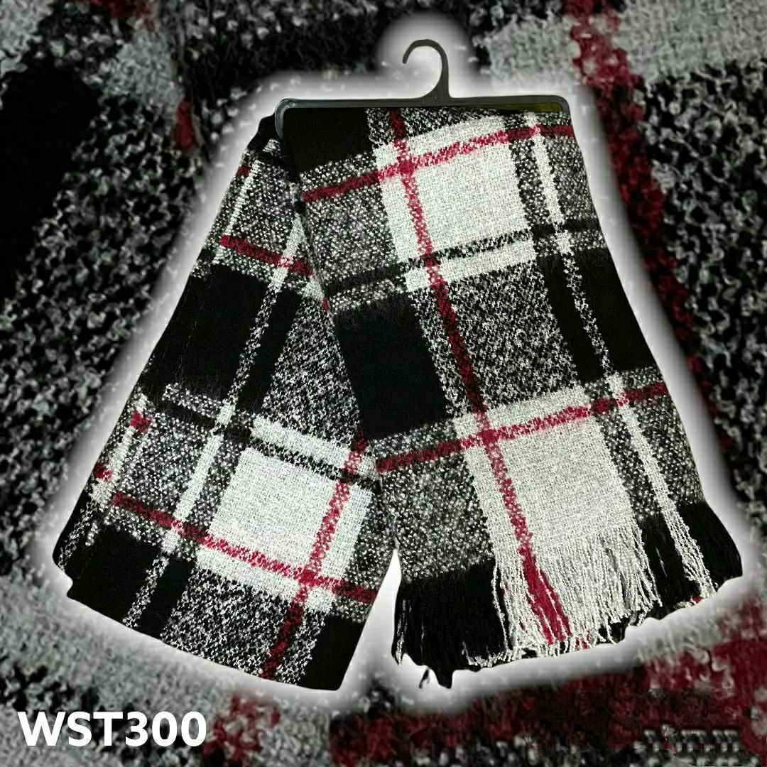 Turkish Women's Winter Woolen Check Shawl Scarf