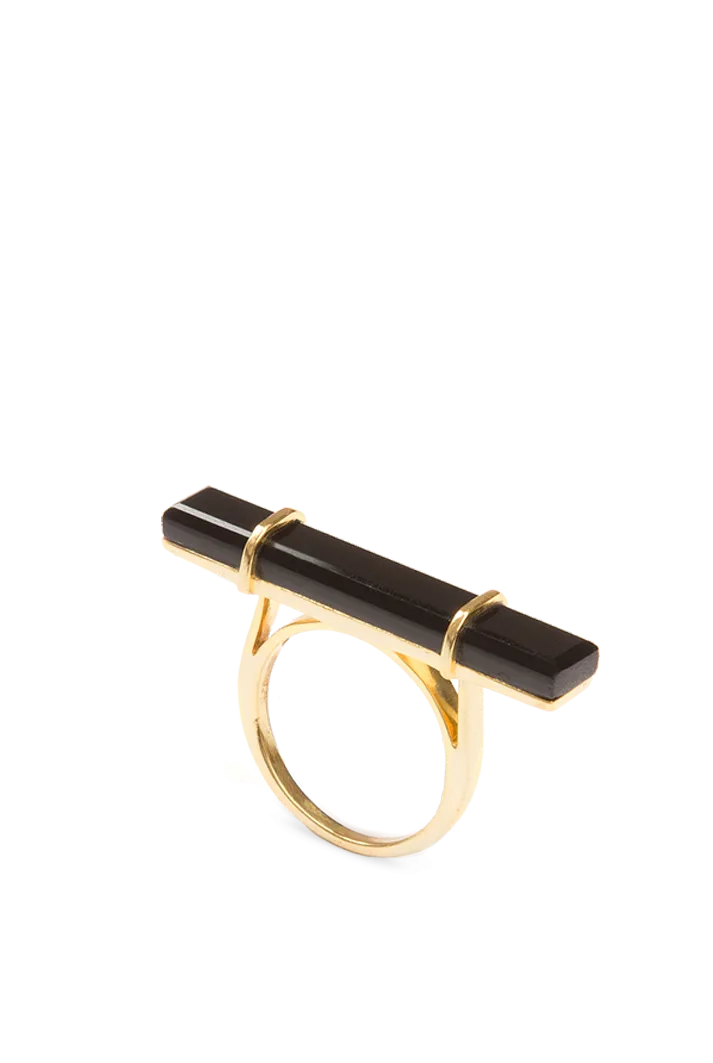 Urban Bar Ring with Black Onyx