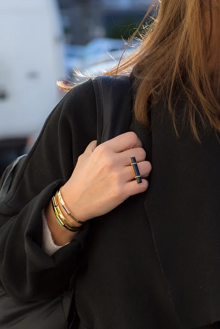 Urban Bar Ring with Black Onyx