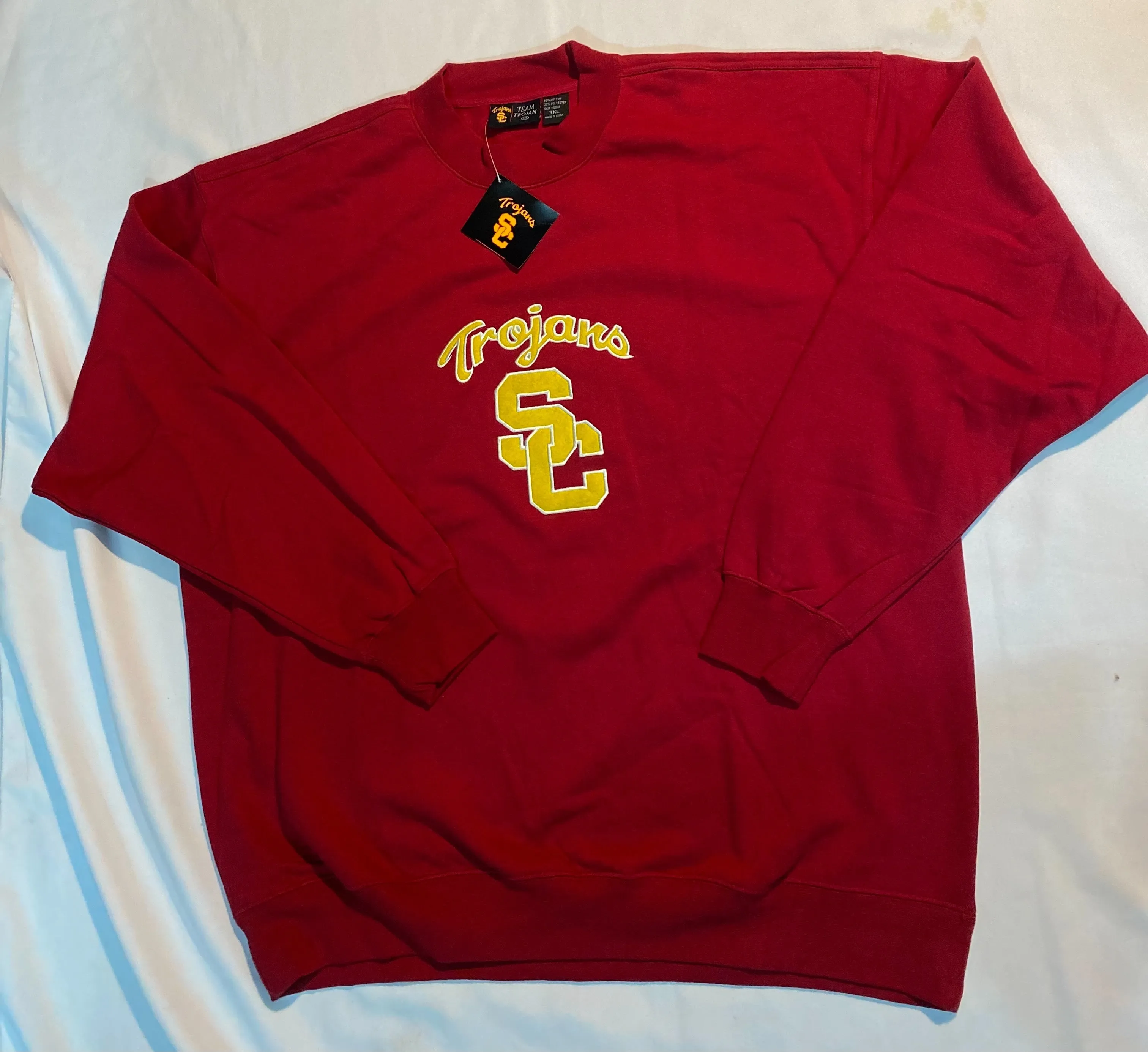 USC Trojans Team Trojan Men  Pullover Sweater - Cardinal