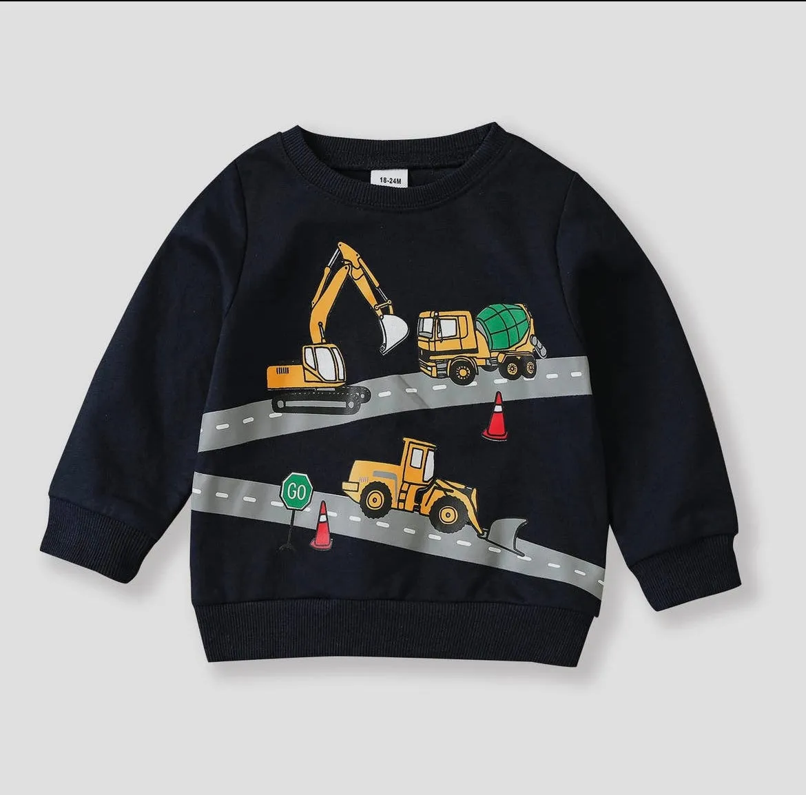 Vehicle / Excavator Pullover Sweater / Blue