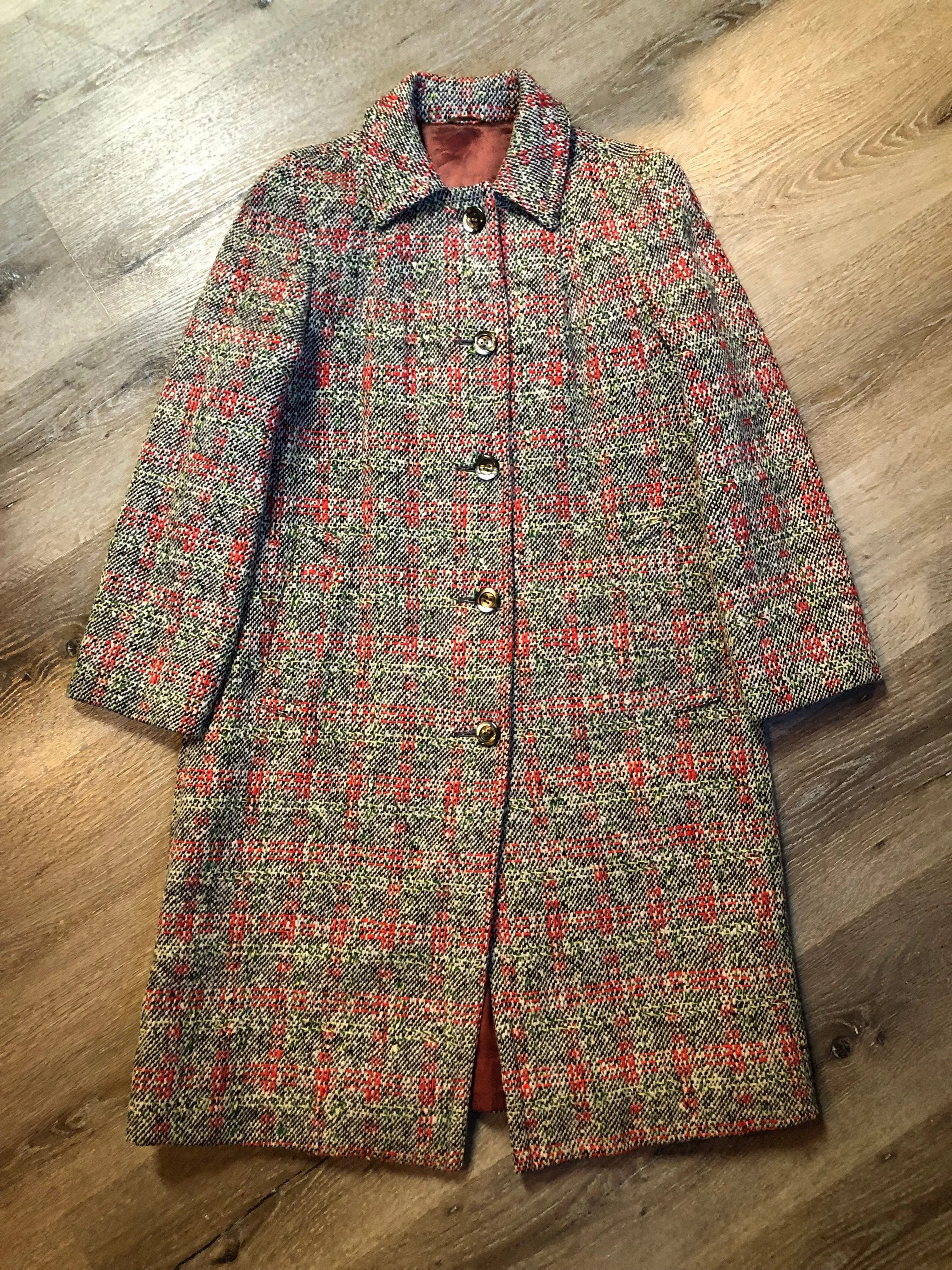 Vintage Weatherbee Water Resistant Tweed Coat