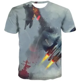 War T-shirt Men Military T-shirts Graphic Helicopter Tshirts Casual Flame Tshirts Cool