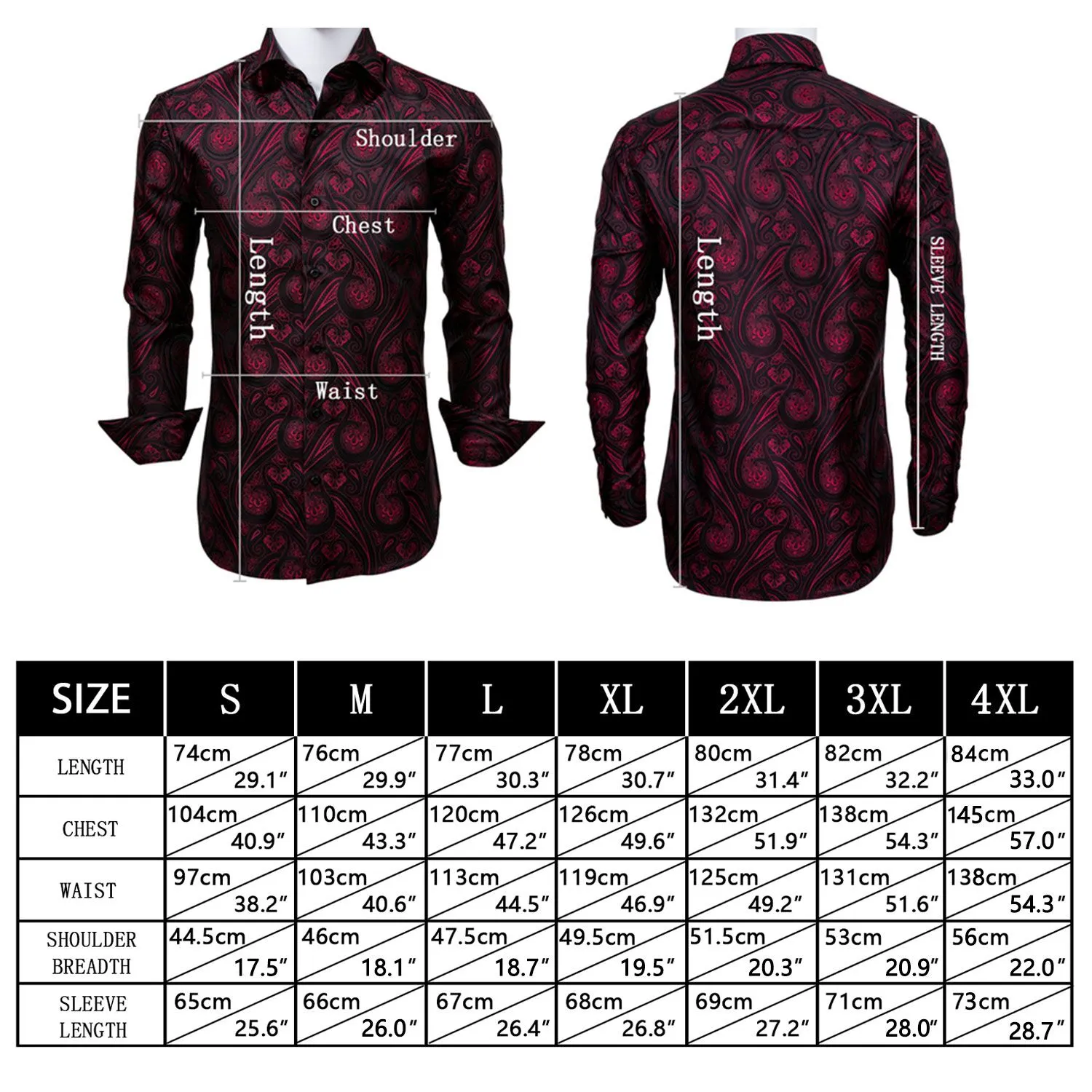 White Grey Bronzing Printing Novelty Men's Long Sleeve Shirt