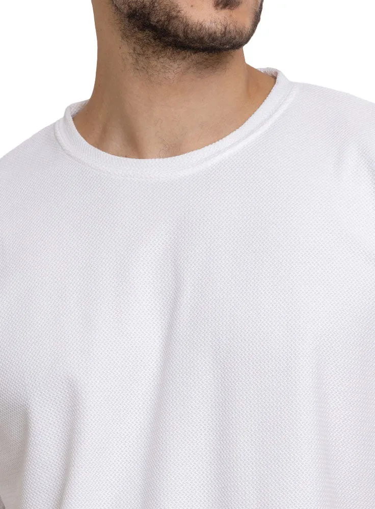 White Rhombus Over Size Round T-Shirt