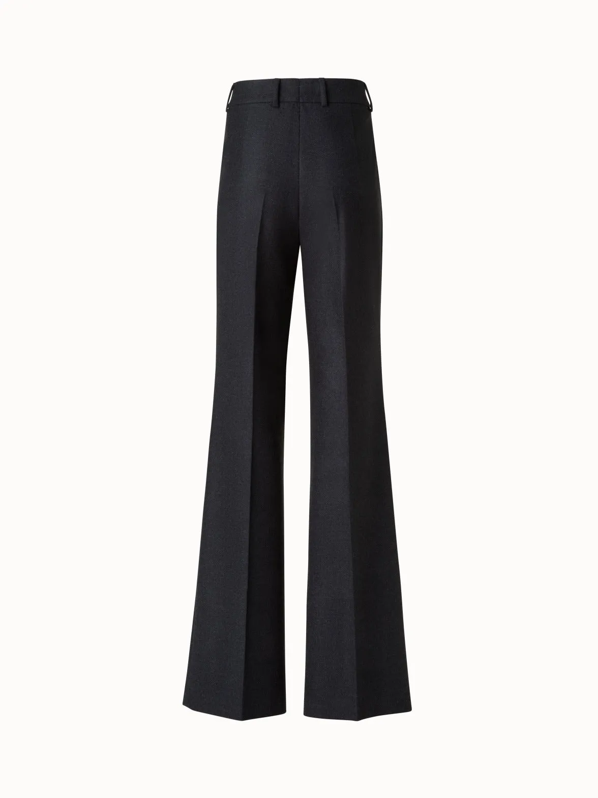 Wide Straight-Leg Pants in Wool