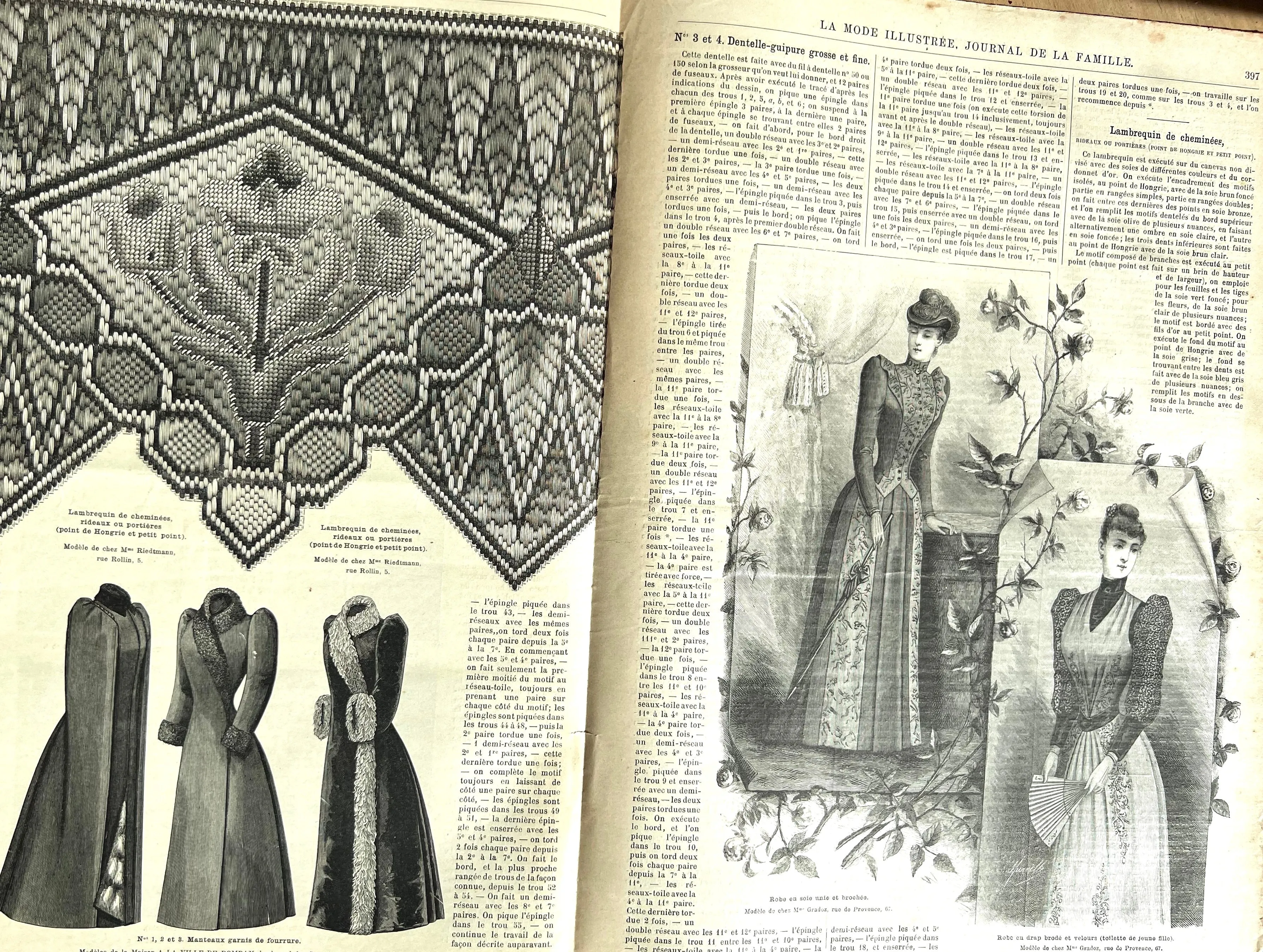 Winter 1890 Fashions in French Fashion Paper La Mode Illustree Journal de La Famille