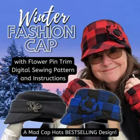 Winter Fashion Cap sewing pattern and instructions, digital format