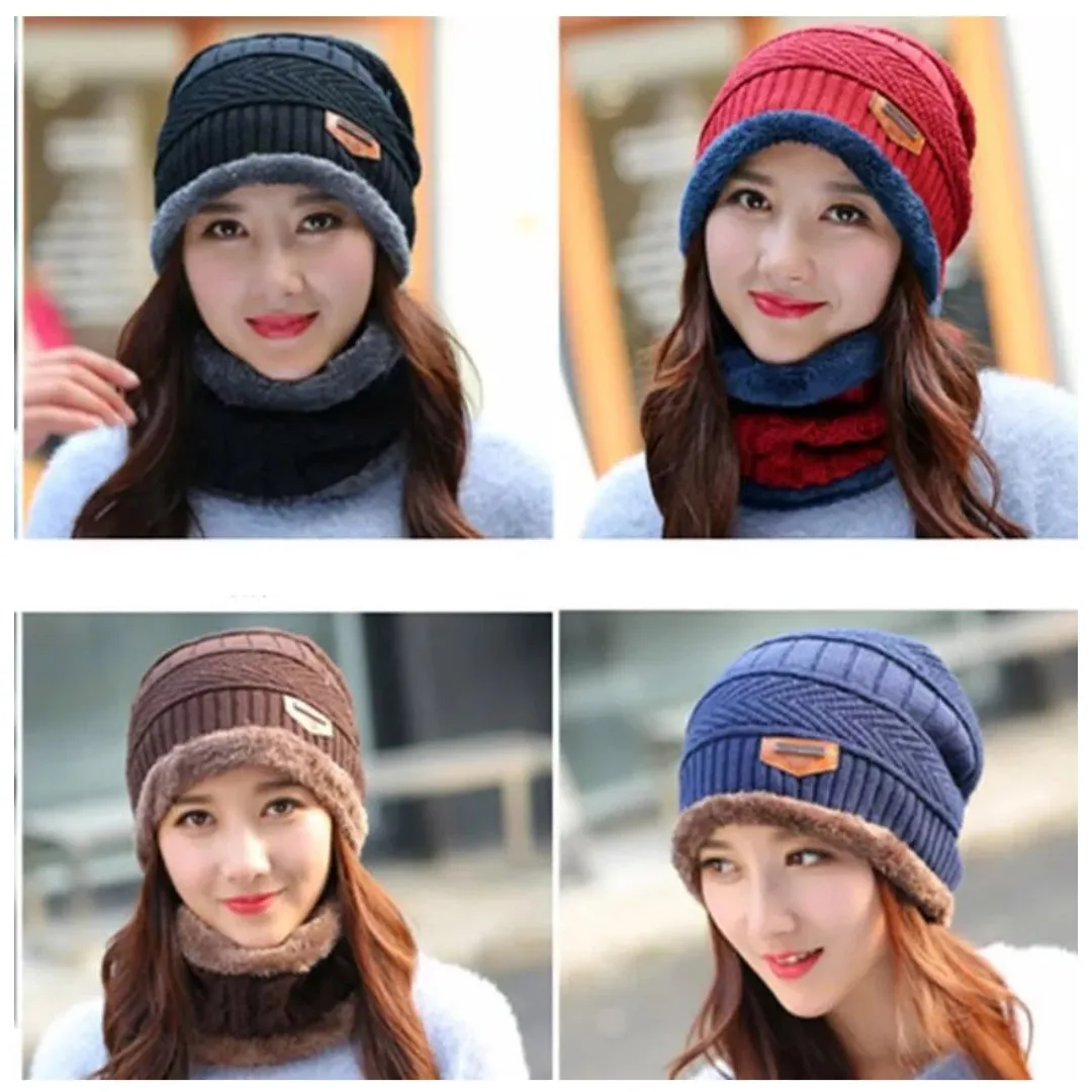 Winter Hat with Neck Warmer (Skullies & Beanies) For Men and Women