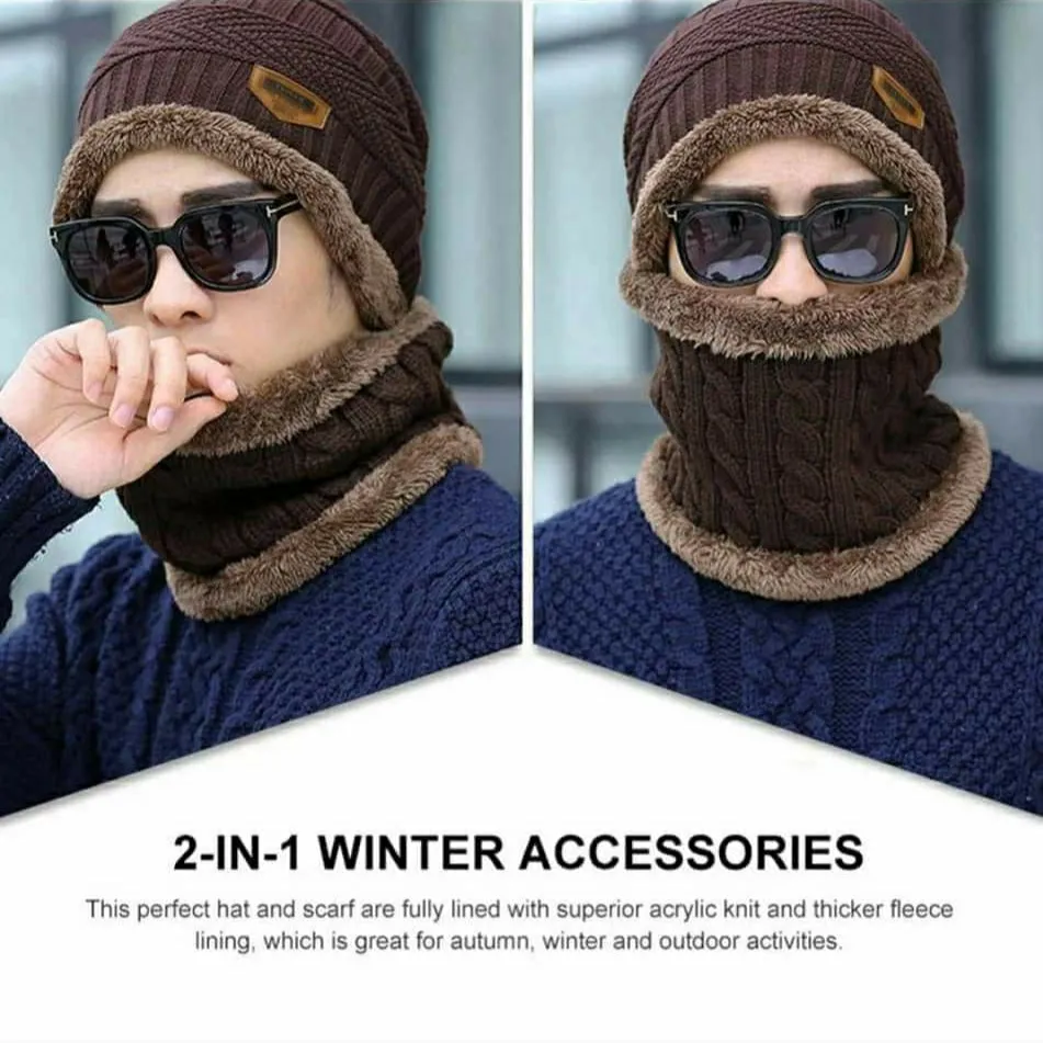 Winter Hat with Neck Warmer (Skullies & Beanies) For Men and Women