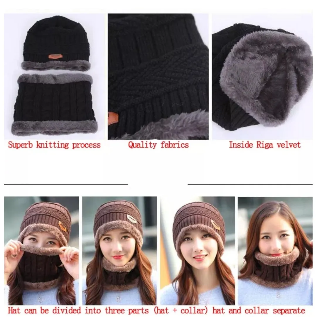 Winter Hat with Neck Warmer (Skullies & Beanies) For Men and Women