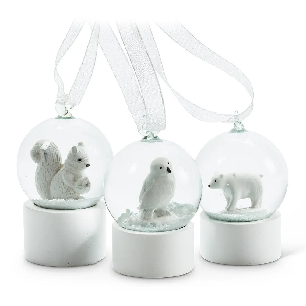 Winter White Owl Snow Globe Ornament