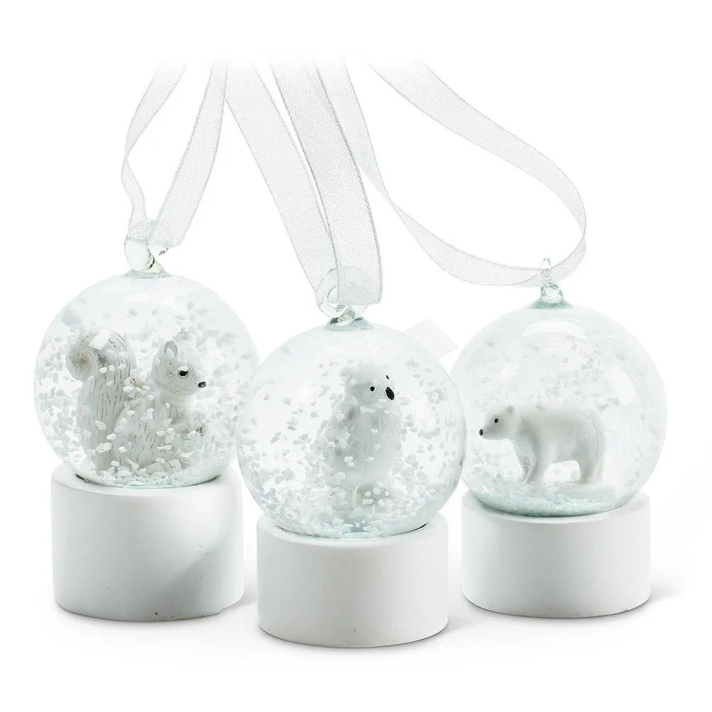 Winter White Owl Snow Globe Ornament