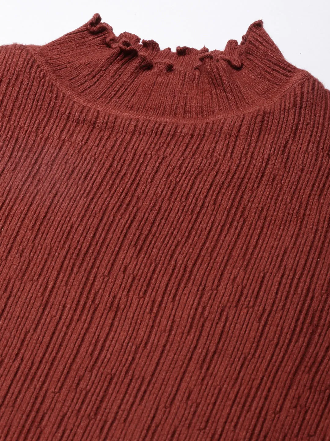 Women Brown Solid Pullover