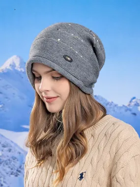 Women Winter Fashion Warm Hemming Knit Hat AV1024