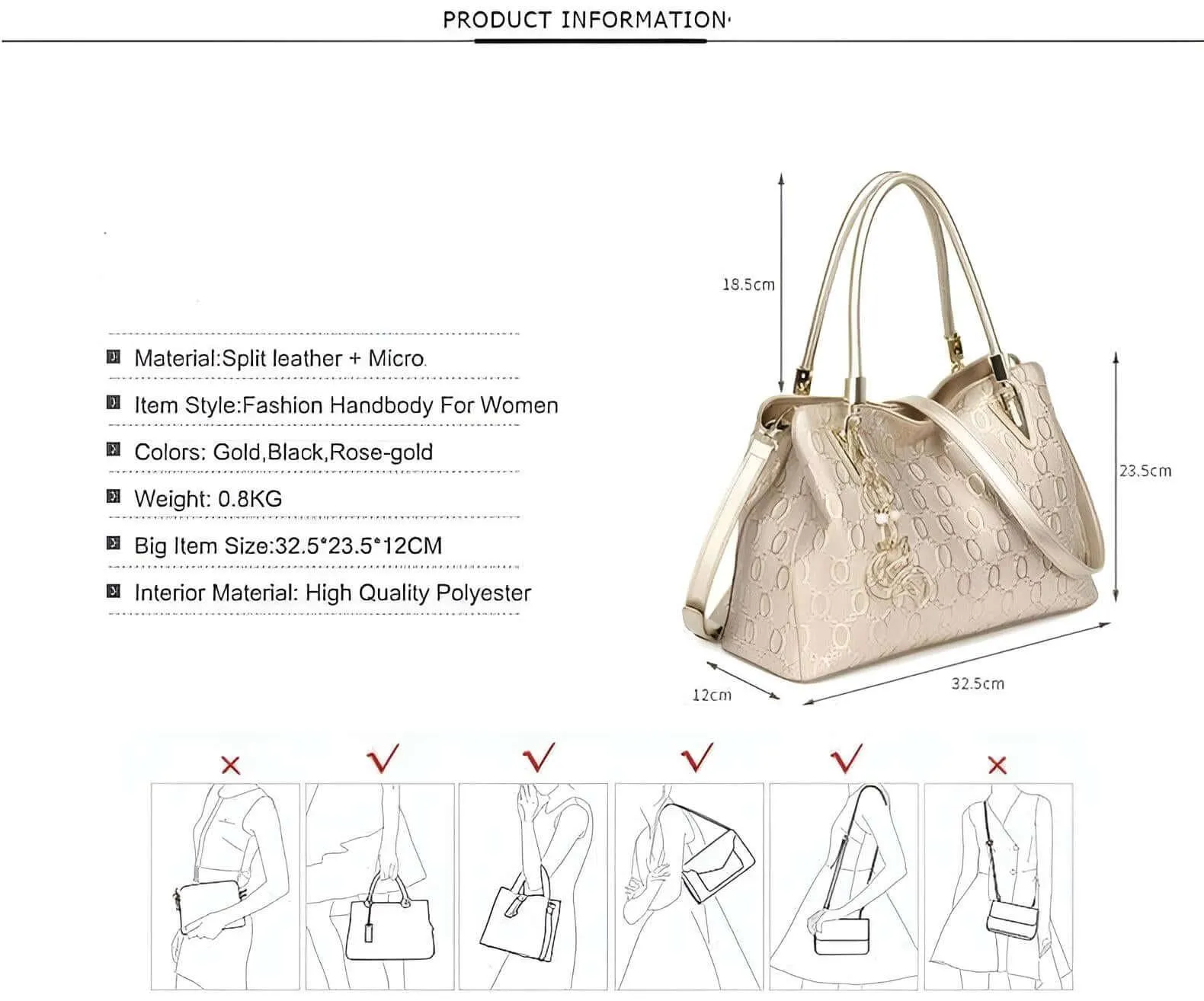 Women's High Fashion All-Match Handbag