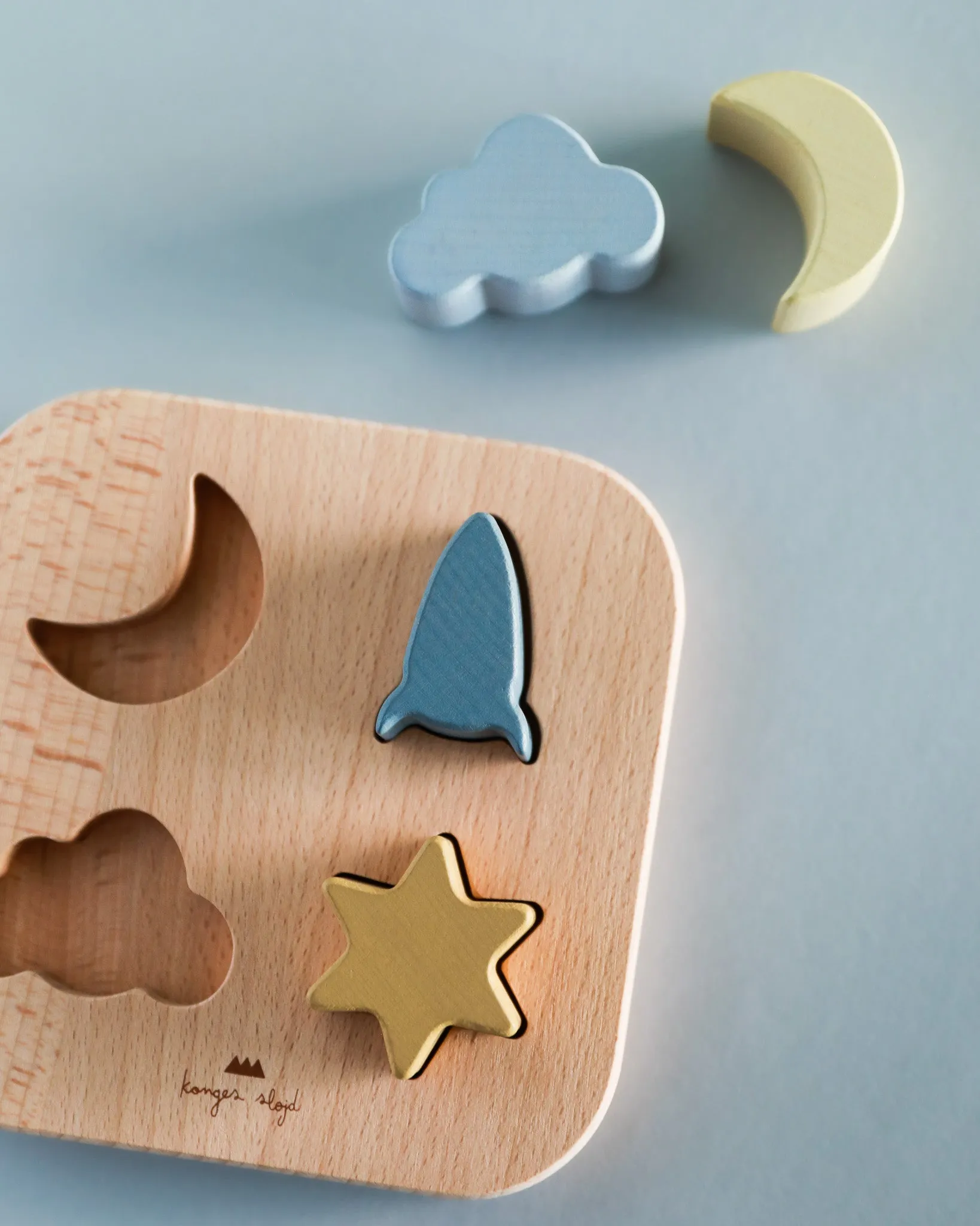 Wooden Chunky Shape Puzzle - Sky