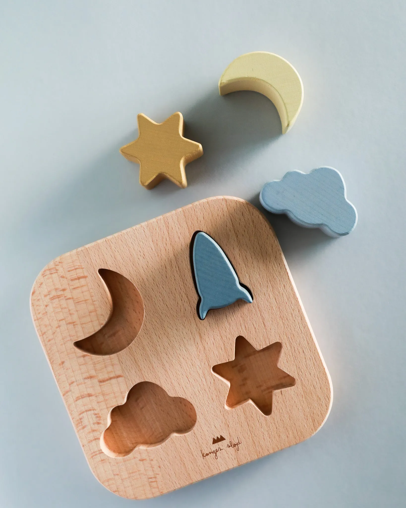 Wooden Chunky Shape Puzzle - Sky