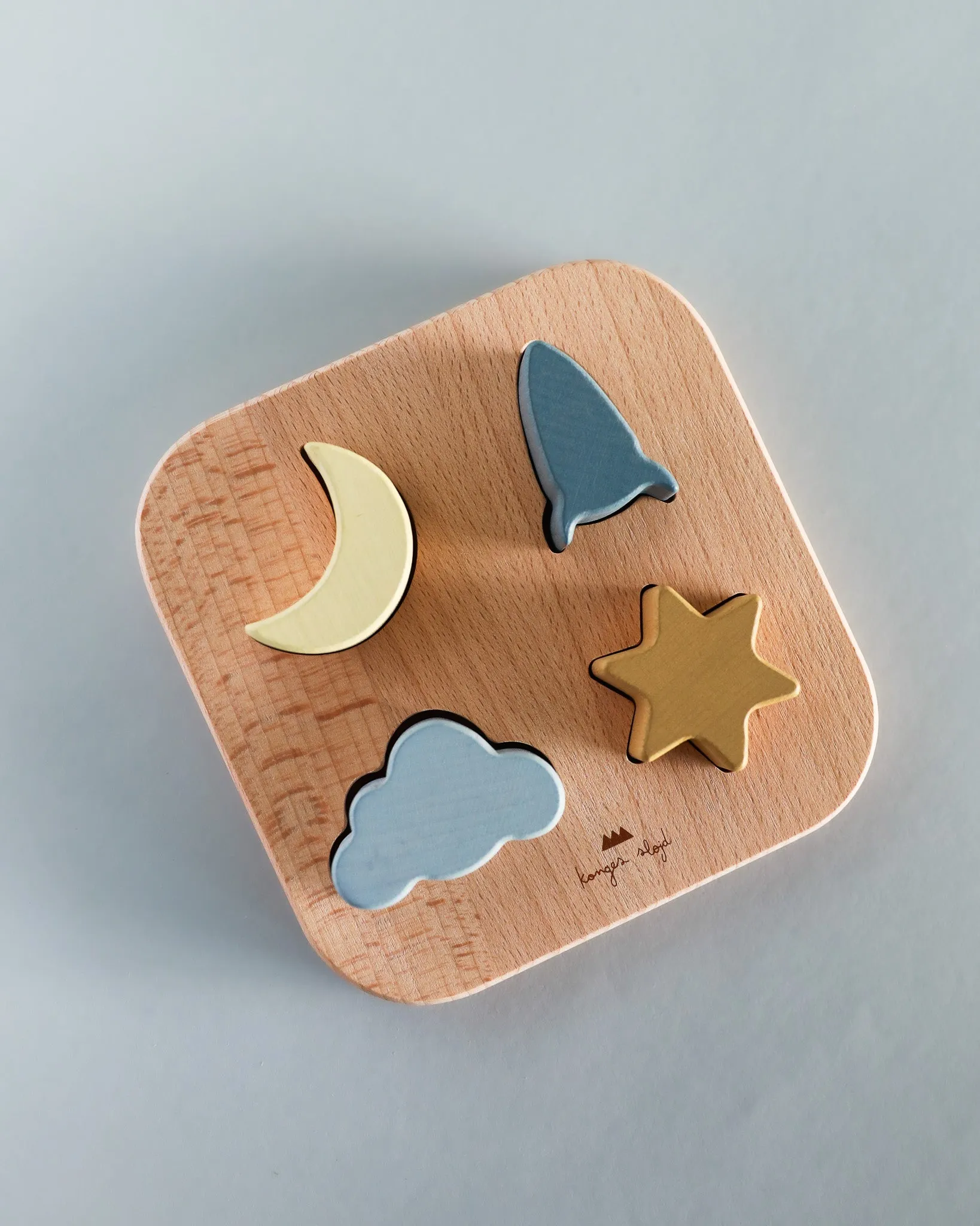 Wooden Chunky Shape Puzzle - Sky