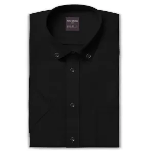 Wrinke Resistant Oxford - Button-Down Collar - Short Sleeve - Black