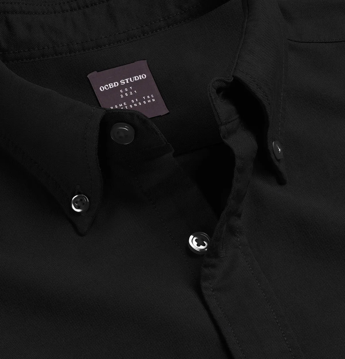 Wrinke Resistant Oxford - Button-Down Collar - Short Sleeve - Black